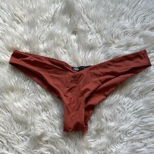 Zara Rust Orange Bikini Bottoms High Cut